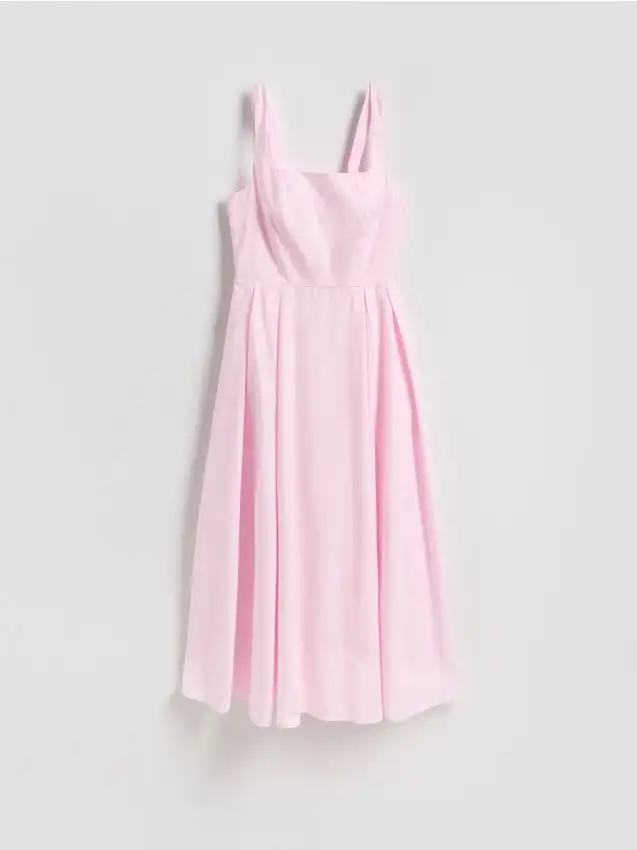 Vestito midi in cotone Colore rosa