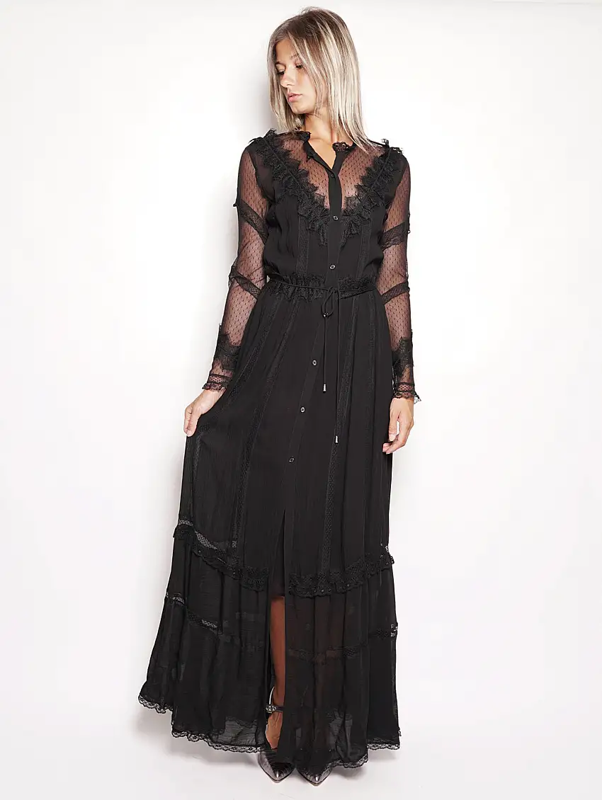 Abito con Pizzo Dado Nero