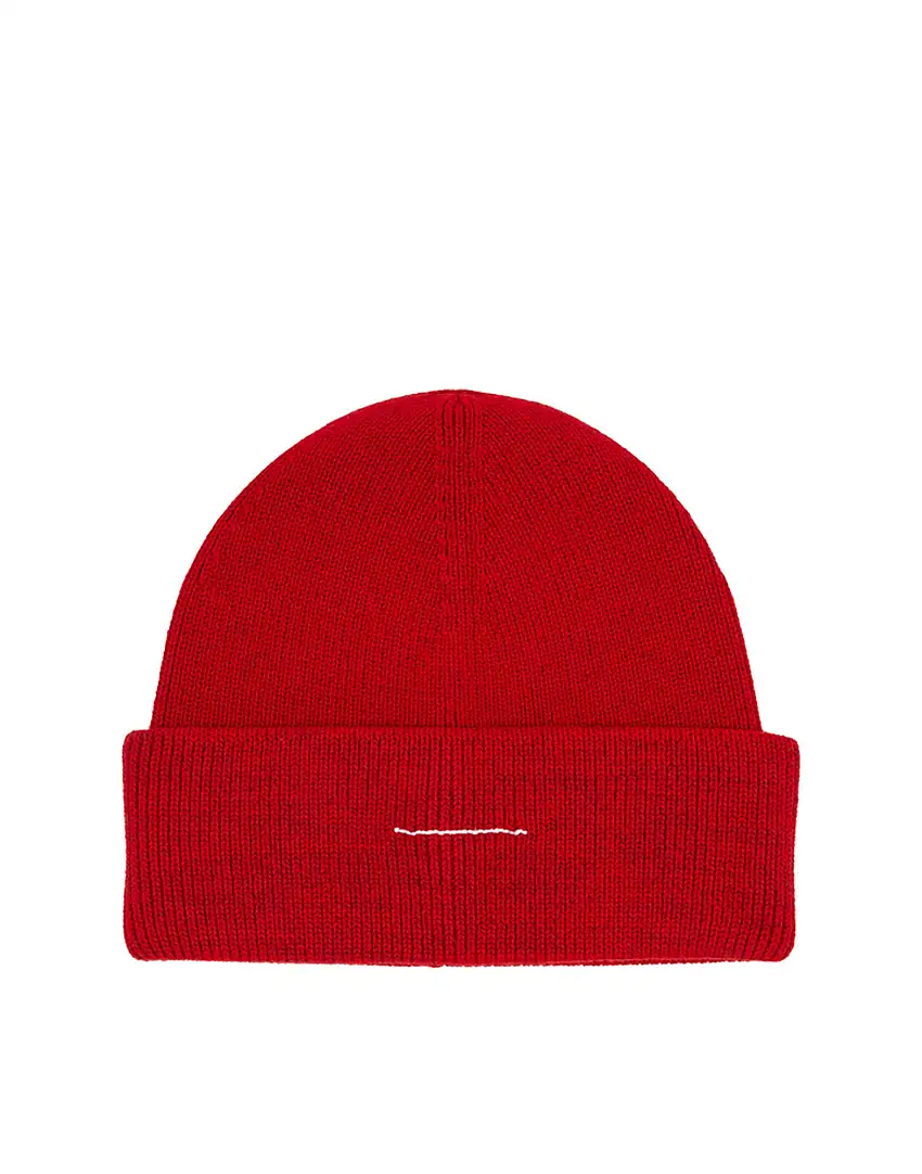 MM6 MAISON MARGIELA Berretto Stitch Line Rosso