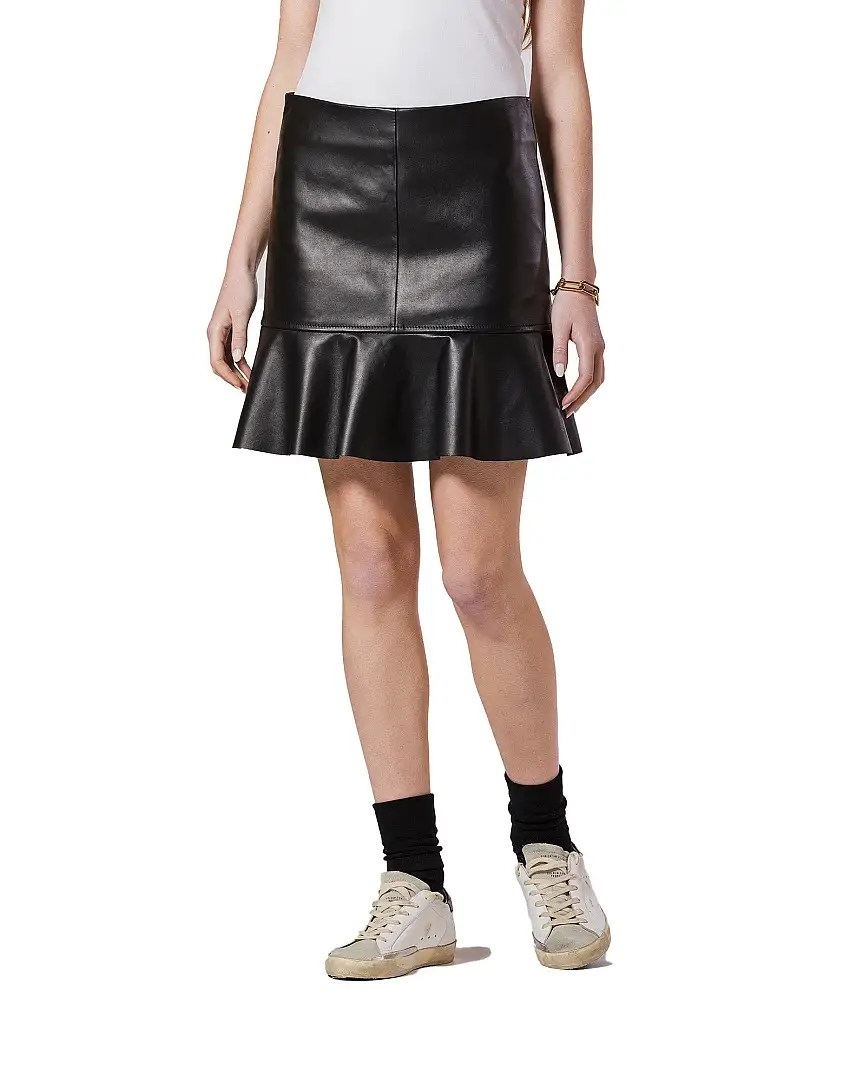 DOUUOD Gonna Sopra al Ginocchio in Pelle