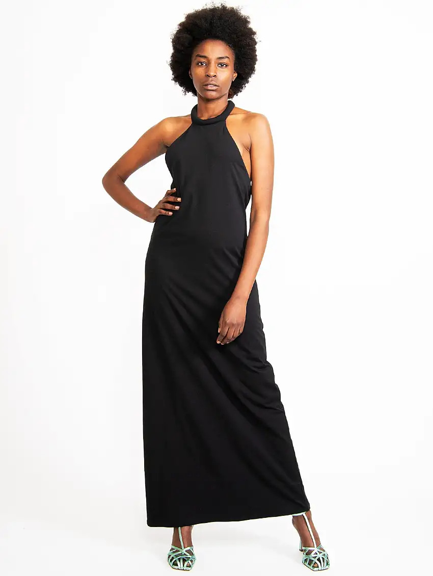 Abito con Scollo all'Americana Nero