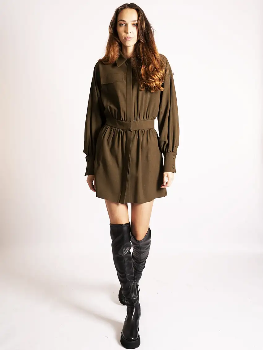 Abito Chemisier Verde Militare