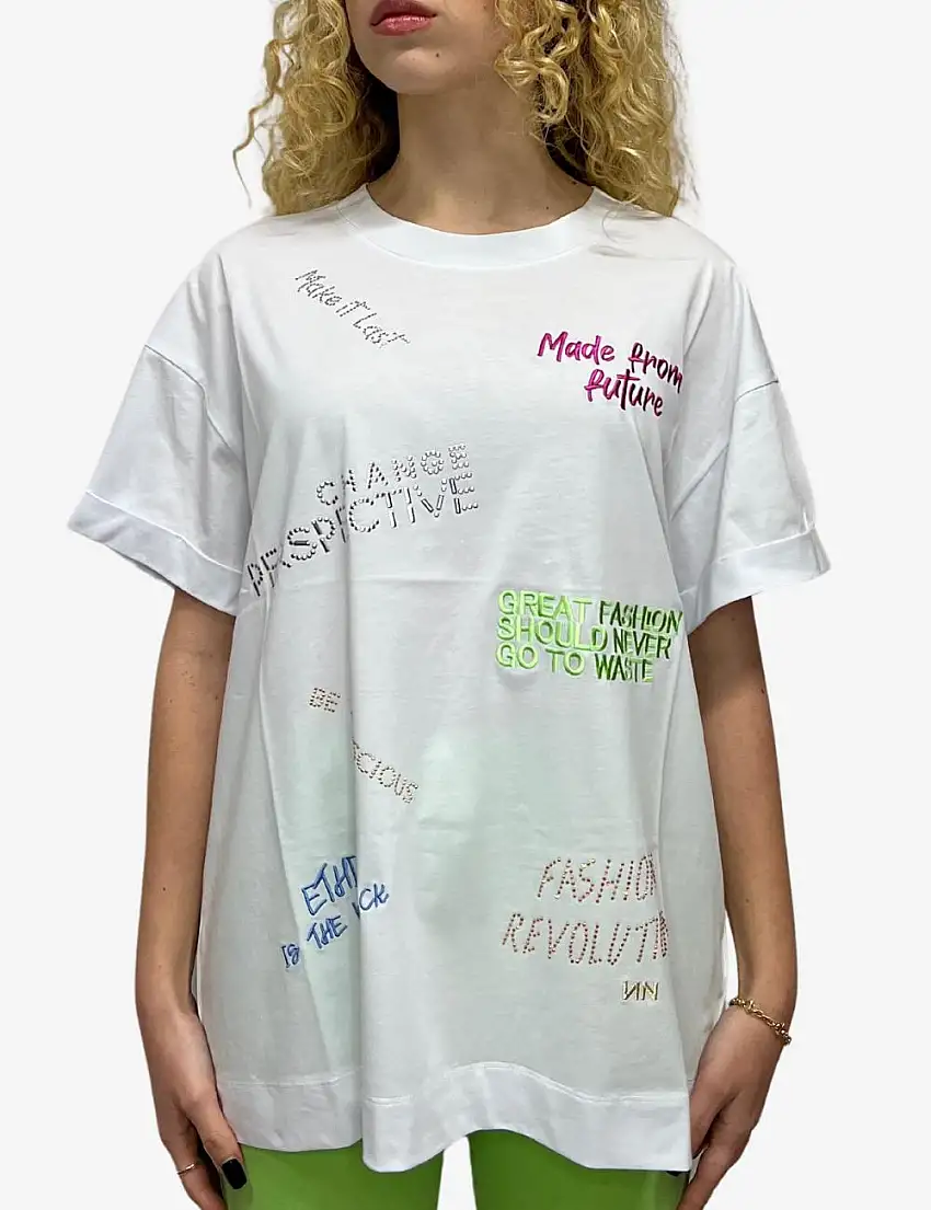 T-Shirt Nenette con ricami donna