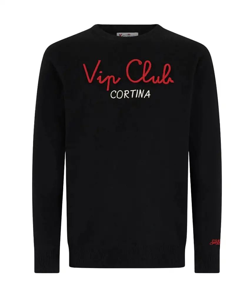 MC2 SAINT BARTH SWEATER VIP CLUB CORTINA VIP HOLIDAYS HERON BLACK