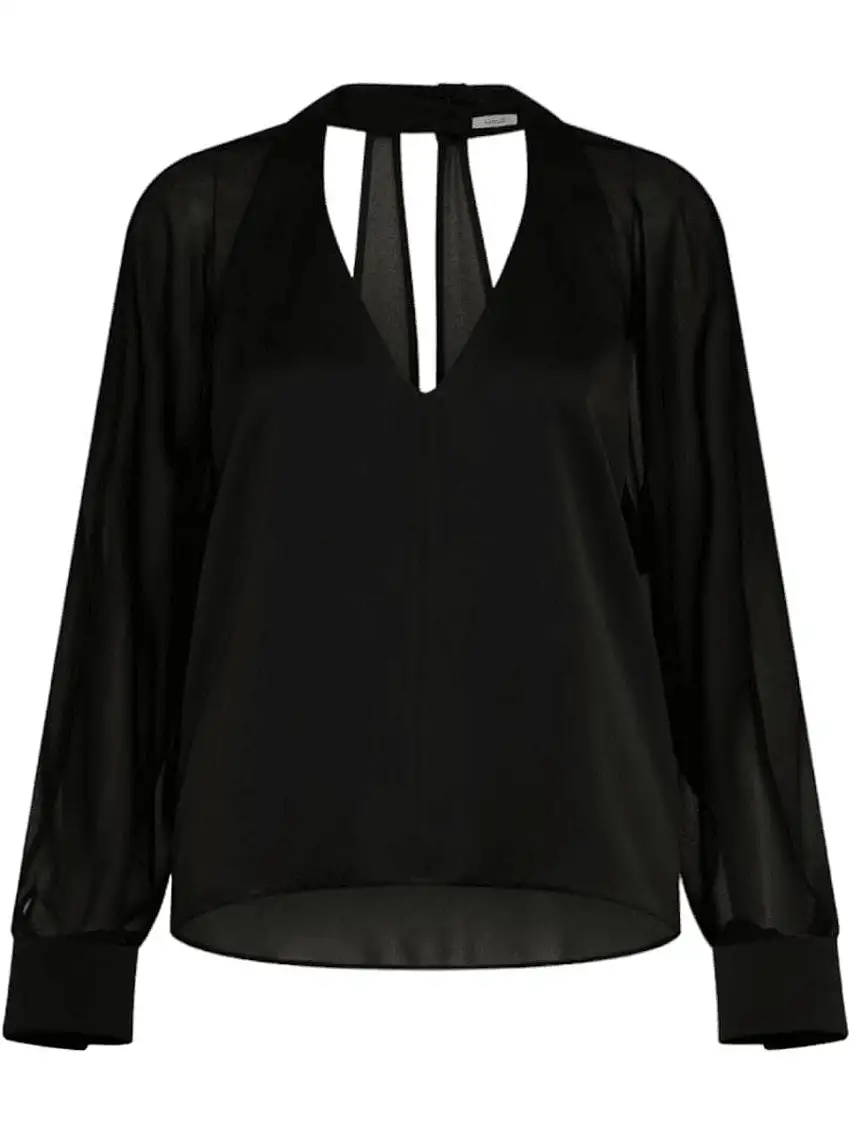 Blusa scollo a v in satin di Marella su