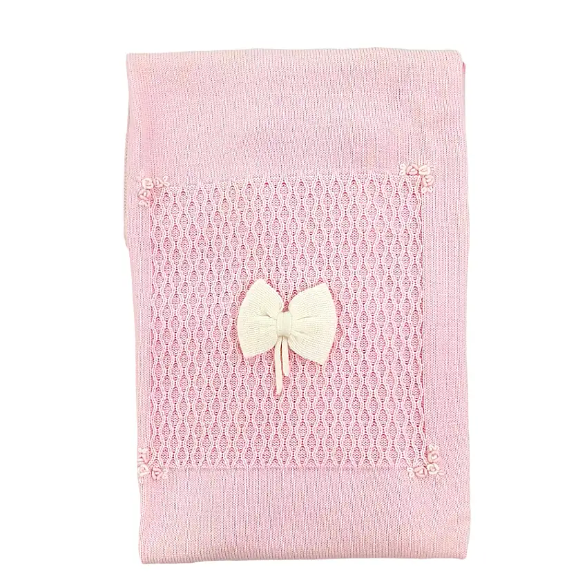 Copertina in lana con fiocco Primodi Bebè