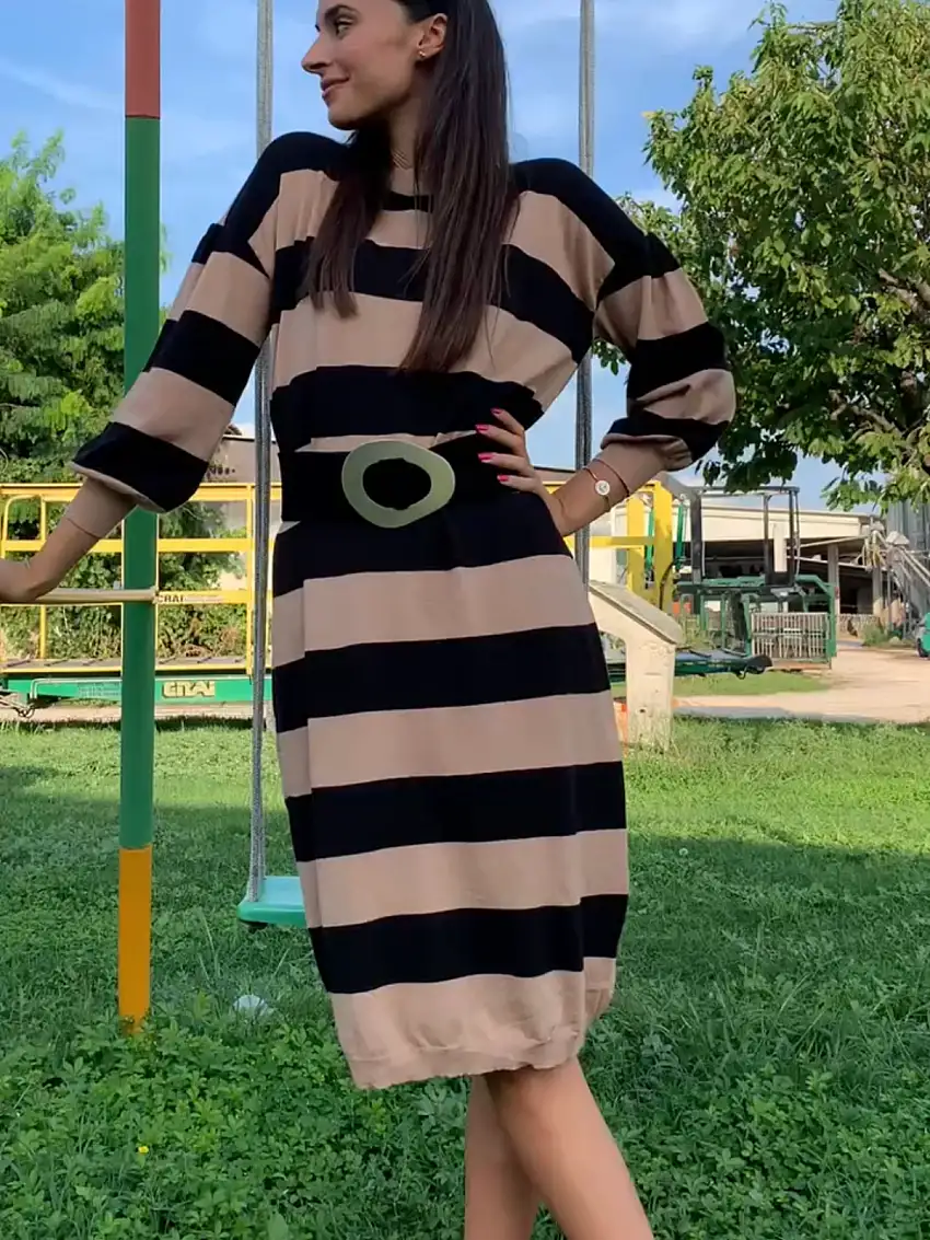 ABITO MAGLIONE A RIGHE