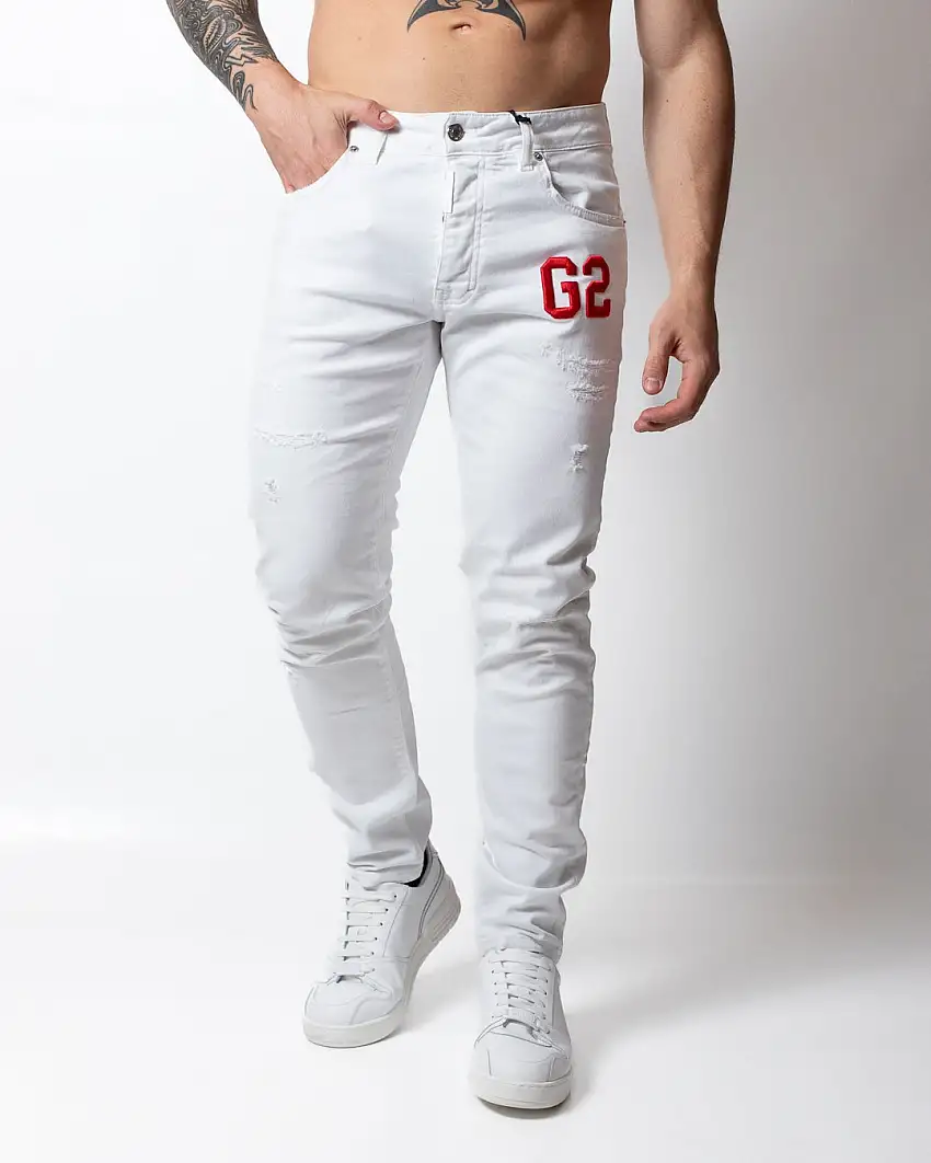 Jeans G2Firenze "White Bull" slim uomo