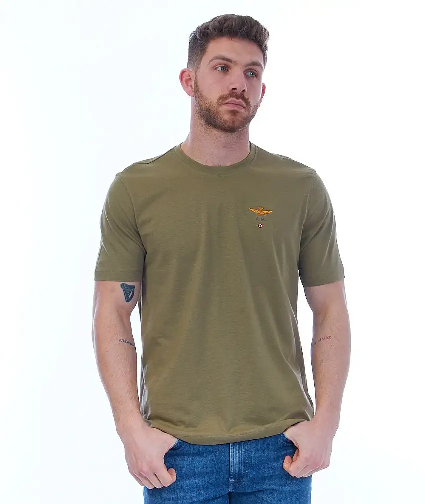 AERONAUTICA MILITARE BASIC T-SHIRT TS1580J372 GREEN