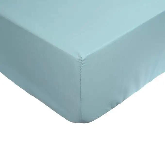 Drap housse cotone percalle blu 140x190 cm
