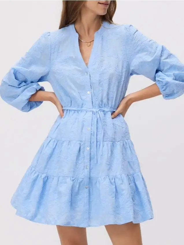 Vestito mini in cotone Colore azzurro