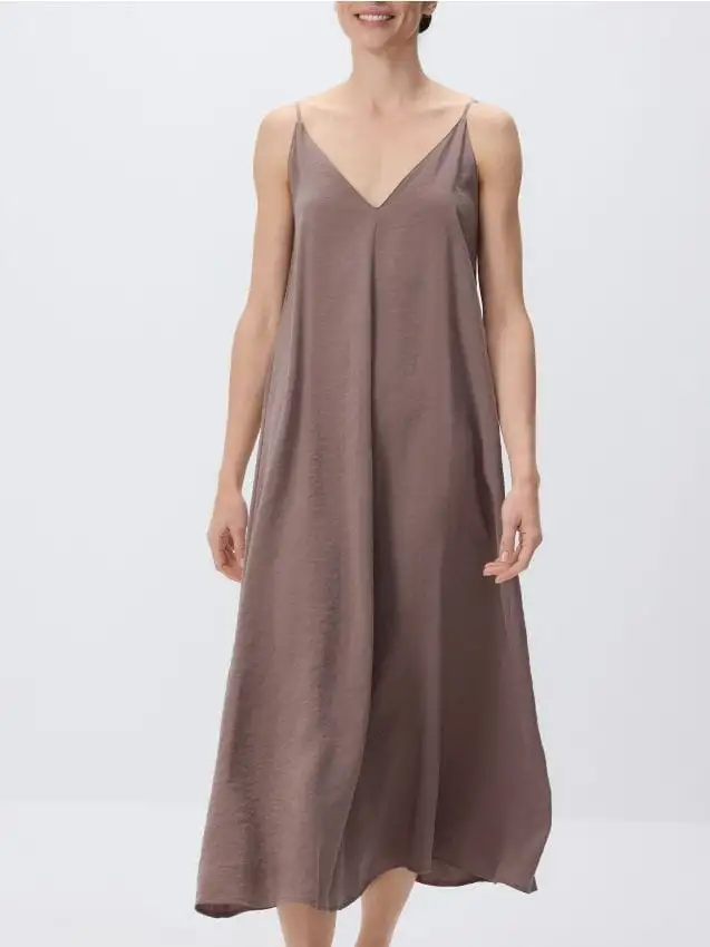 Abito con spalline in modal Colore caffè