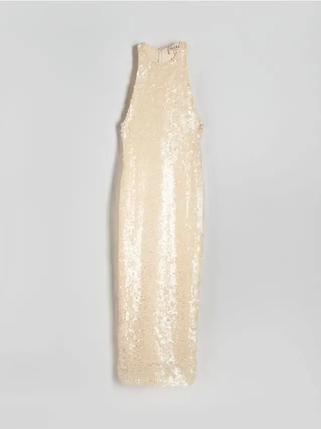 Abito con paillettes Colore panna