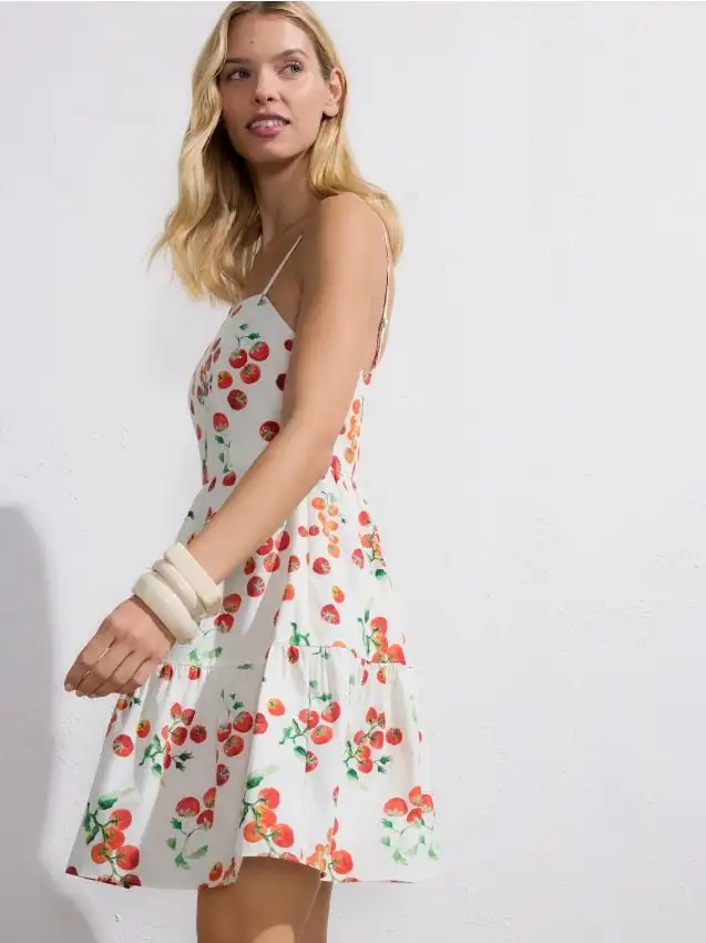 Vestito mini in cotone Colore multicolore