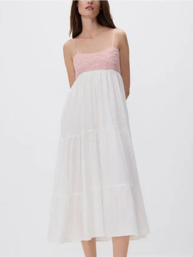 Abito con corpetto ricamato Colore multicolore