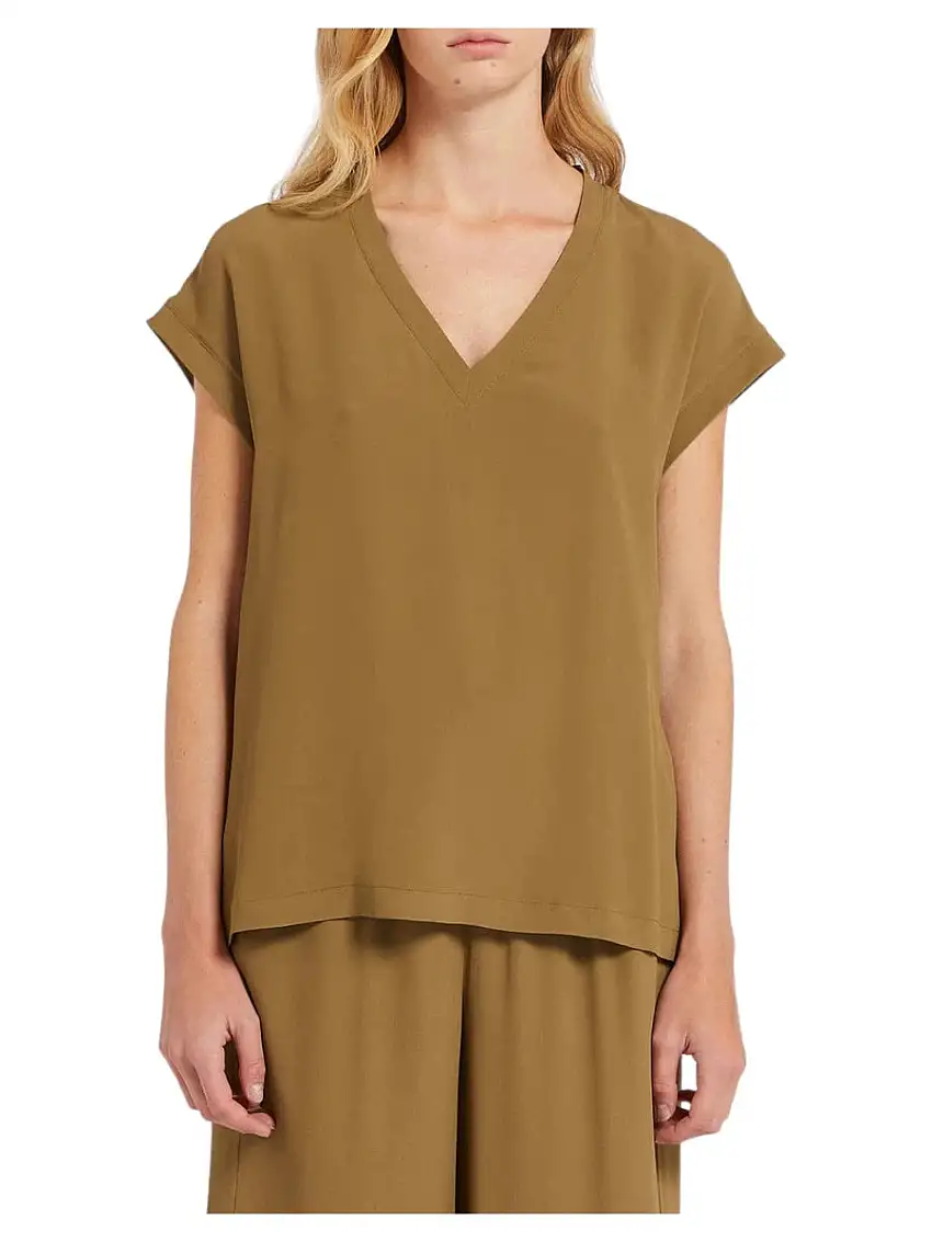 Blusa Elegante in Crêpe de Chine Misto Seta - Moda Sostenibile e Chic