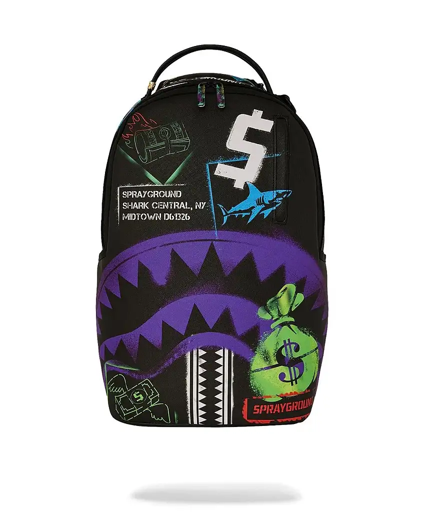 Zaino Sprayground nero Shark central stencils-black dlxsv backpack