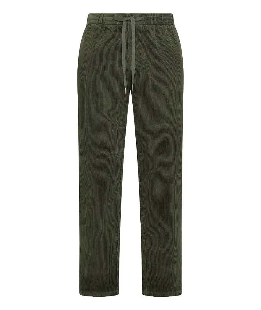 SUN68 CORDUROY TROUSERS WITH DRAWSTRING P44106 DARK GREEN