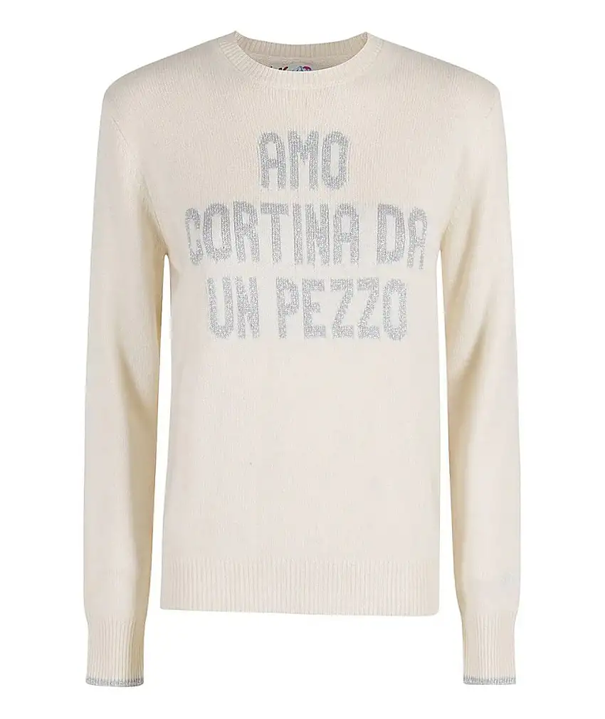 MC2 SAINT BARTH SWEATER I LOVE CORTINA ONE PIECE NEW QUEEN QUE0010 WHITE