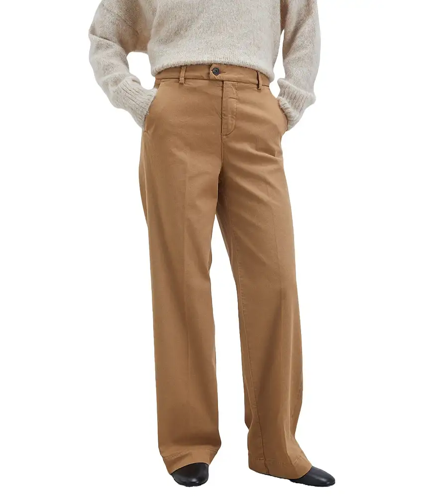 ROY ROGER'S LAIS SOFT BULL PALAZZO CHINO PANTS RND041P4030112 CAMEL