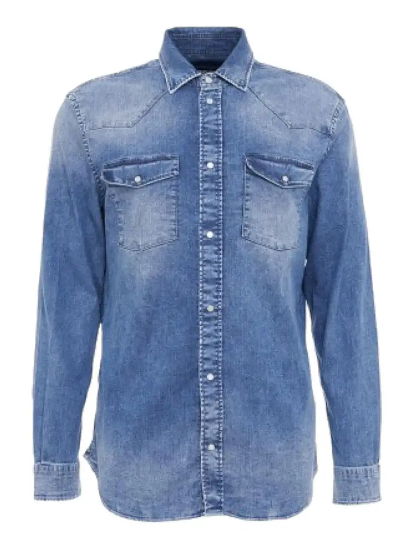 DONDUP Camicia Uomo UC300R DS0259U FP6 800 Blu