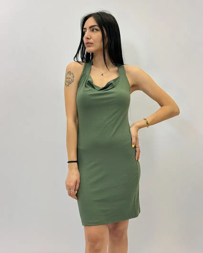 Abito aderente con dettaglio cerchi