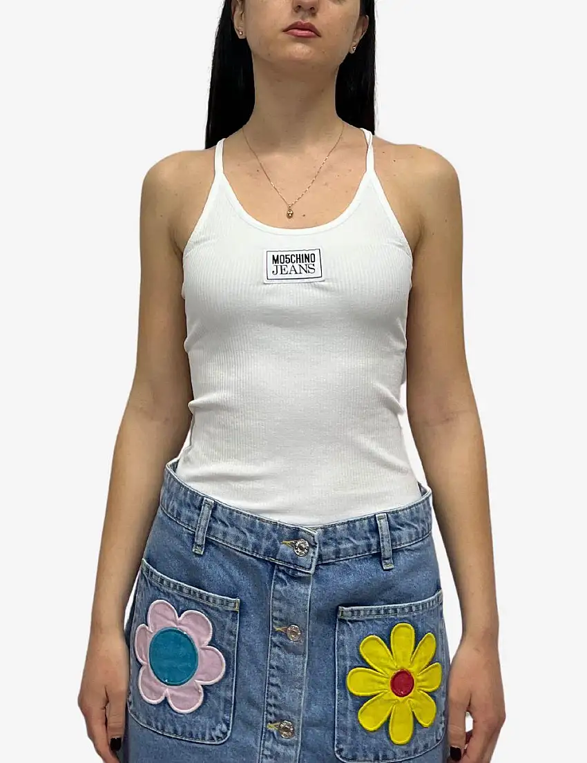 Top Moschino Jeans a costine donna