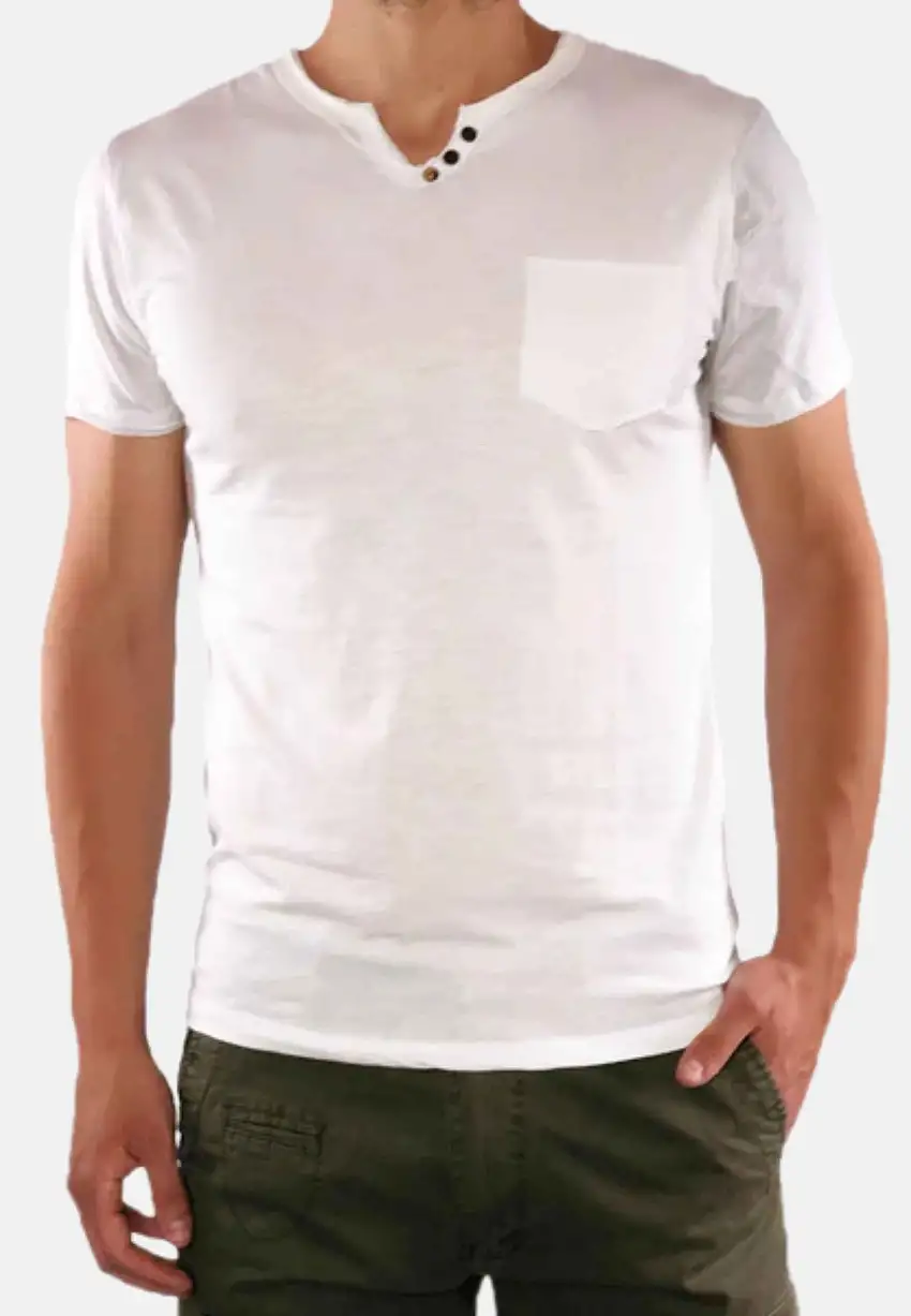 T-shirt scollo V con taschino