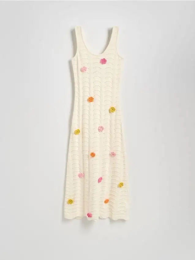 Abito con applicazione floreale Colore bianco