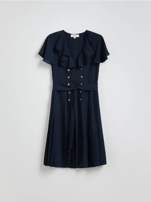 Abito con bottoni decorativi Colore blu scuro