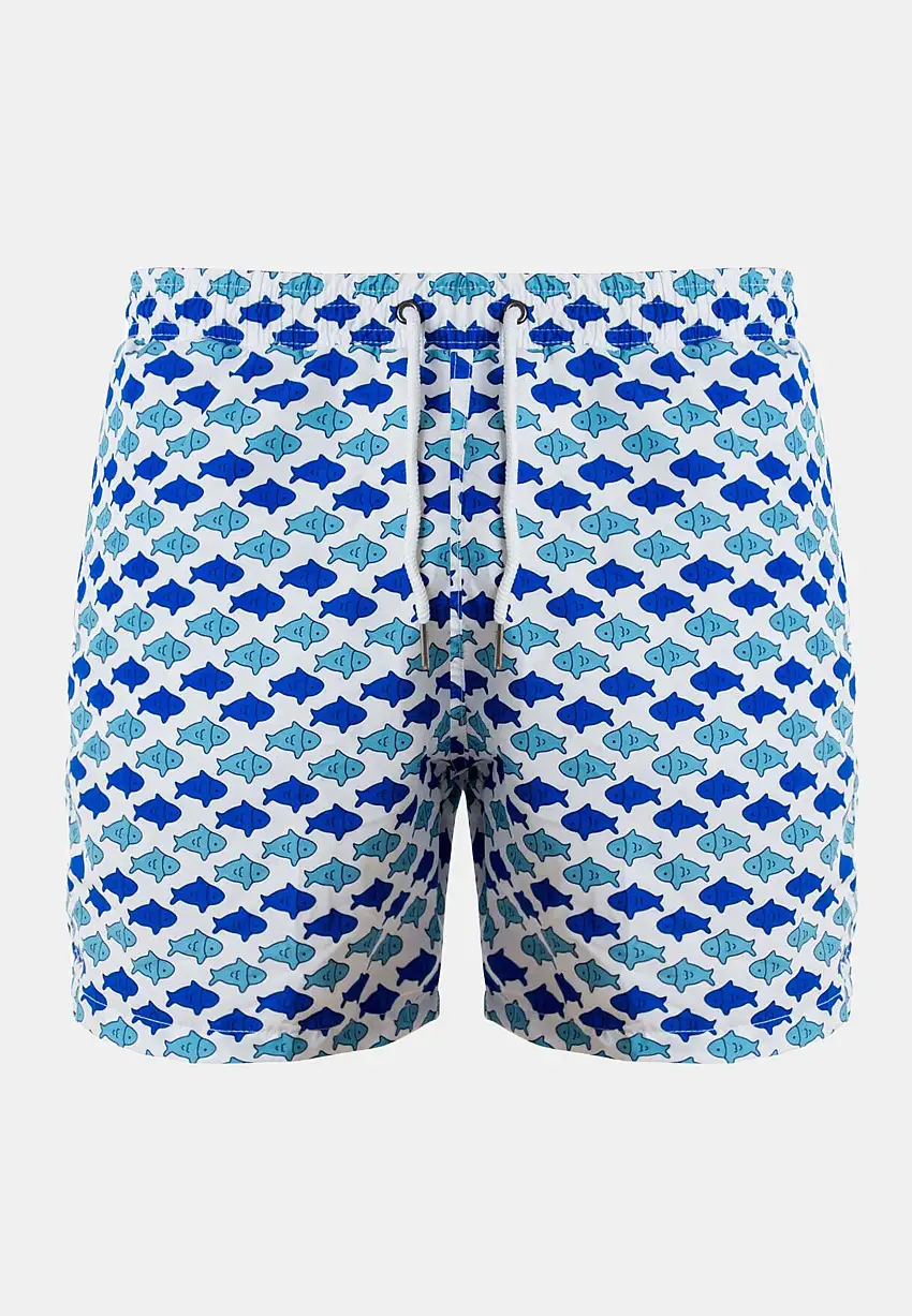 Costume da bagno bianco con pesciolini