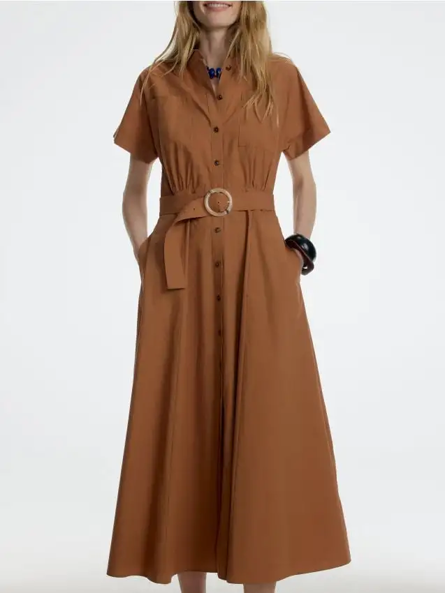 Abito chemisier midi Colore caffè