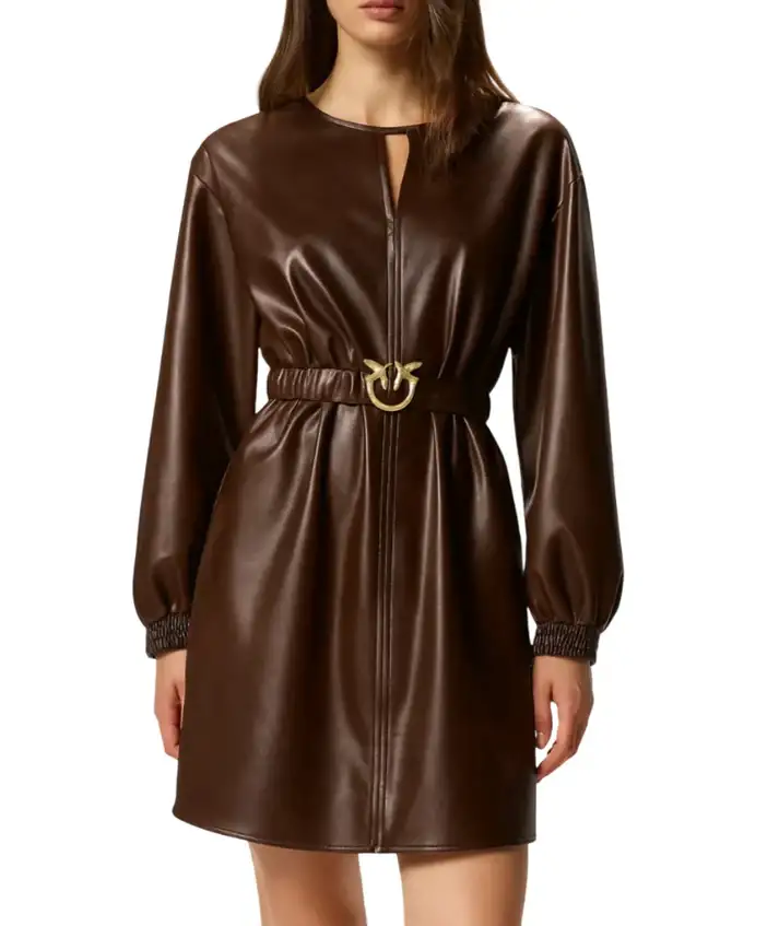 Abito in pelle da donna dic olore marrone