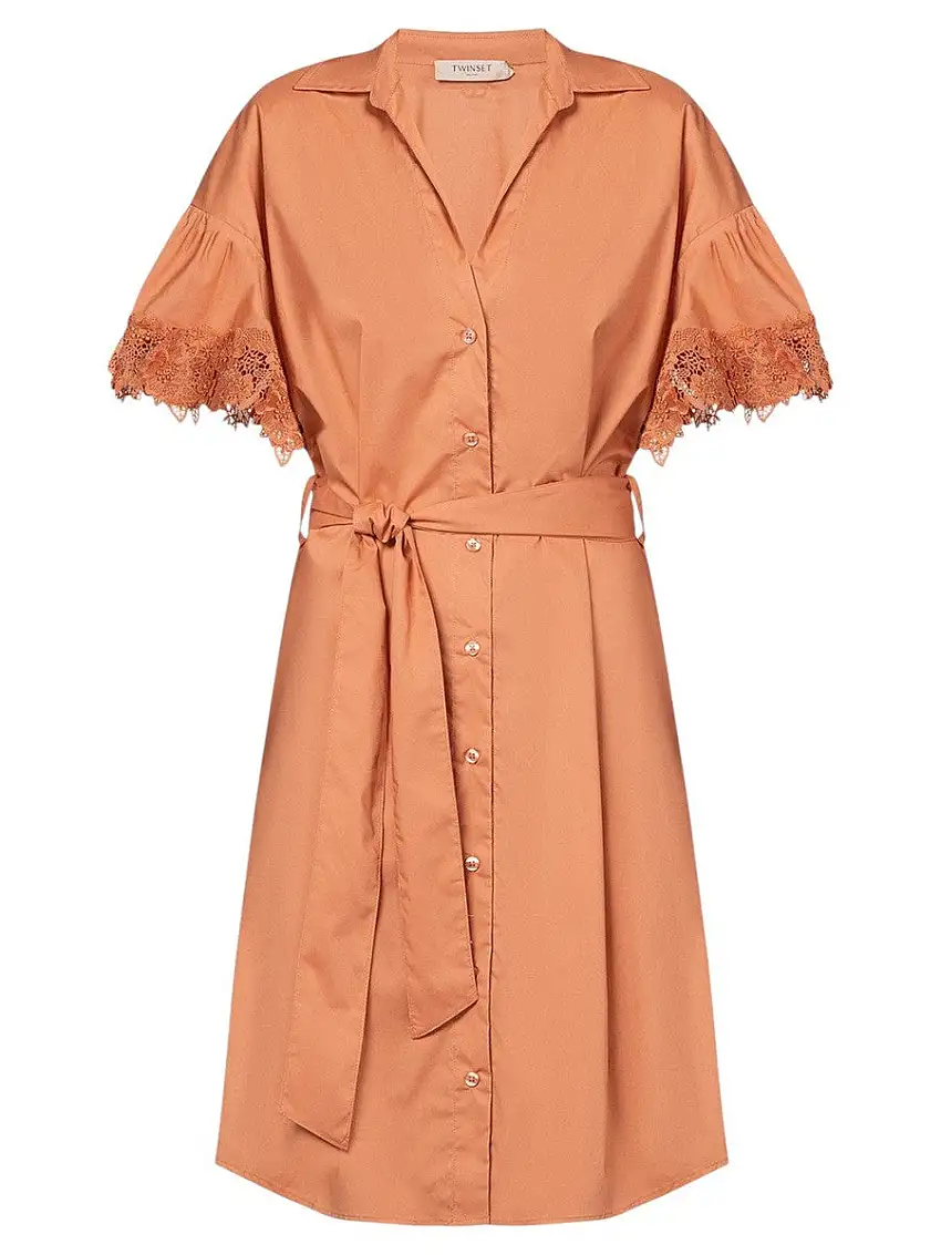 Abito Chemisier Floreale in Pizzo - Eleganza e Comfort