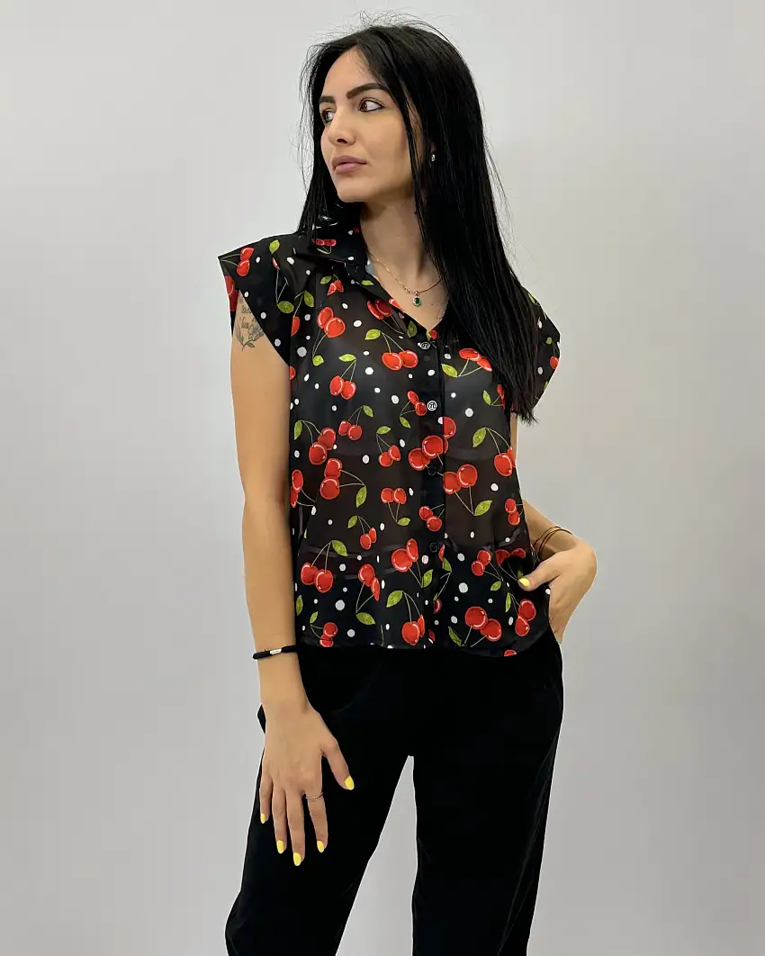 Blusa leggero con stampa frutta