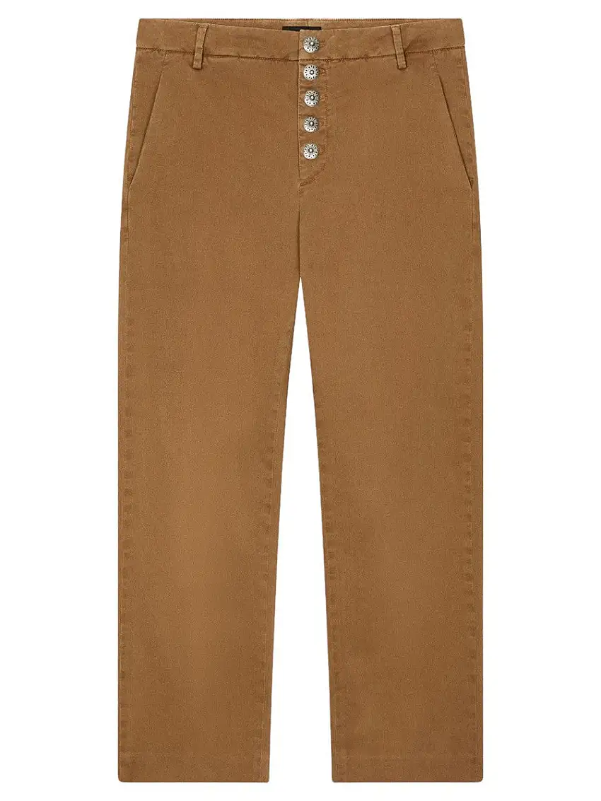 DONDUP Pantaloni Nima in Gabardina di Cotone - Bottoniera Gioiello | Eleganza e Comfort