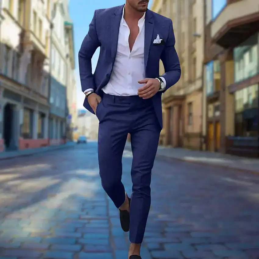 Completo da Uomo Due Pezzi con Blazer Slim Fit per Matrimonio o Cerimonia