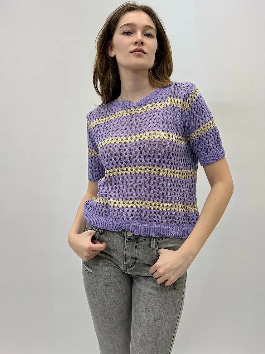 Maglia crochet mezze maniche