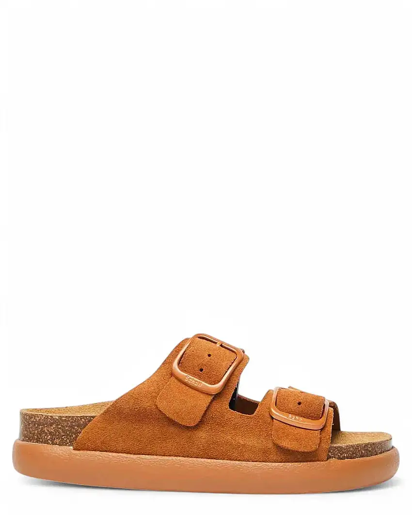 Sandali Donna Noelle Chunky Cognac | Suola Alta & Pelle Scamosciata