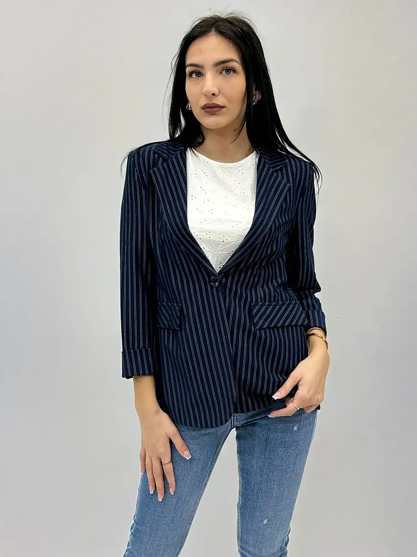 Blazer a righe elasticizzato