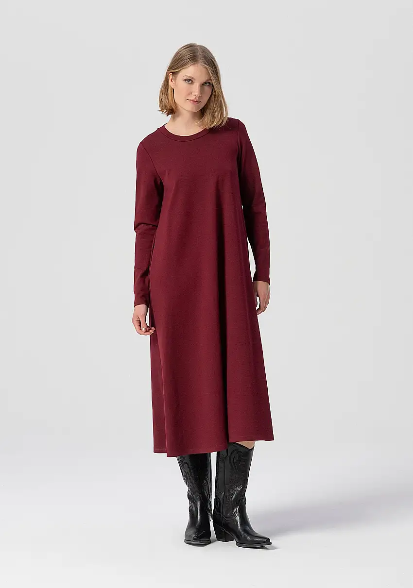 Abito linea ad A midi in felpa