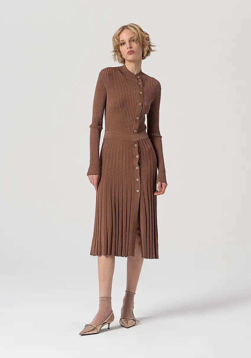 Abito slim midi in maglia a coste