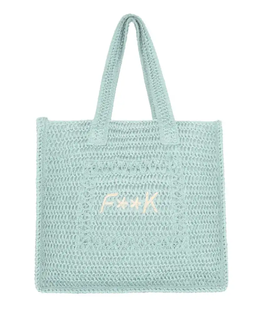 F**K Tote Beach Bag FA25-A055AQ Aqua Green