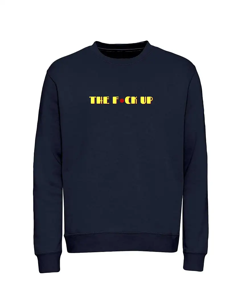 STAND UP Felpa Girocollo Navy con Stampa