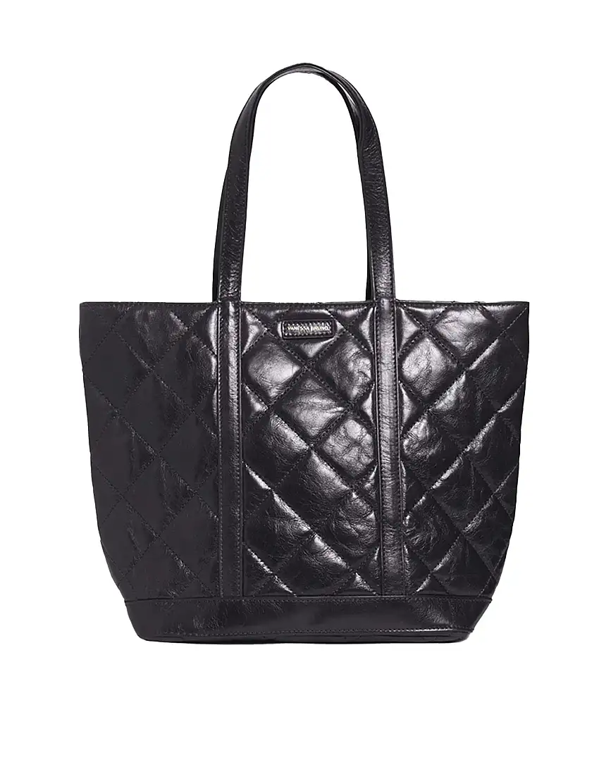 VANESSA BRUNO Cabas Tote Media in Pelle Nera