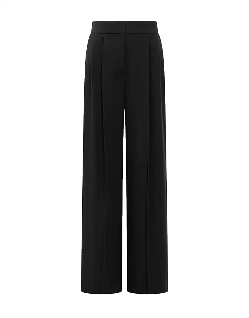 ALBERTA FERRETTI Pantalone Palazzo a Vita Alta in Misto Viscosa Nero