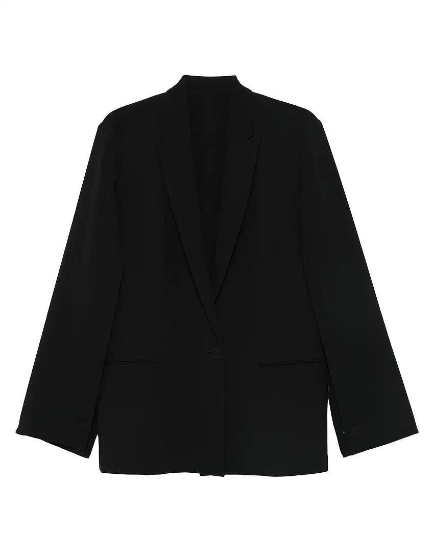 ALBERTA FERRETTI Giacca Monopetto in Cady Nero