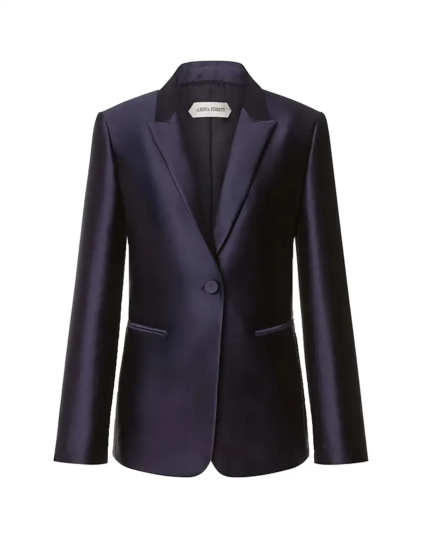 ALBERTA FERRETTI Giacca da Sera in Mikado Blu