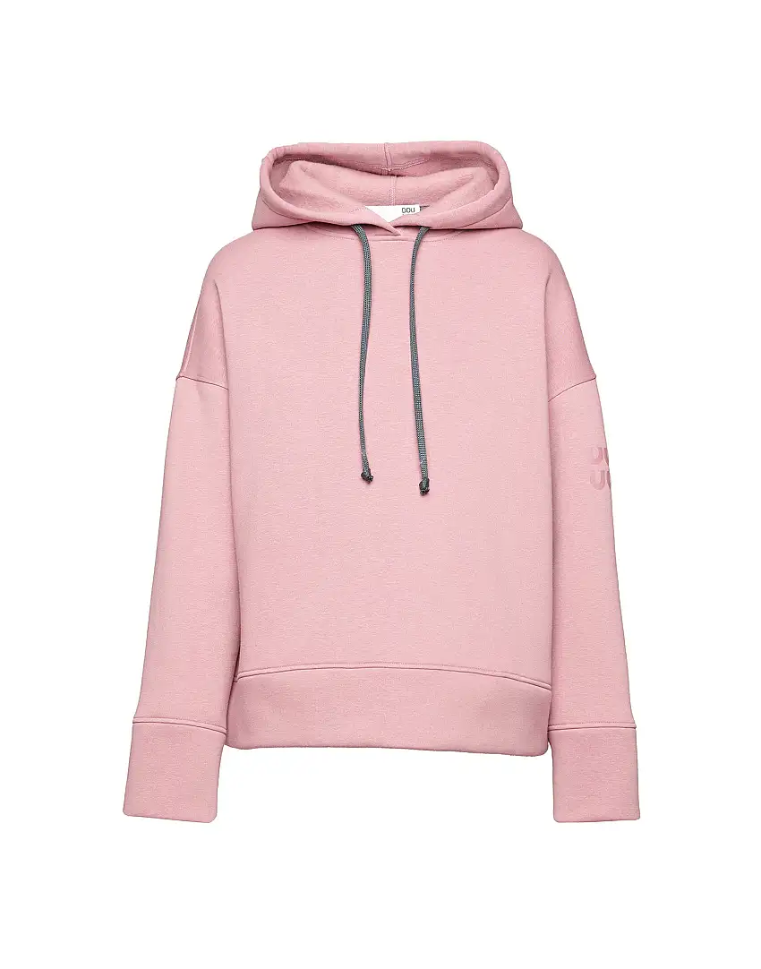 DOUUOD Felpa con Cappuccio in Cotone con Logo sulla Manica Peonia