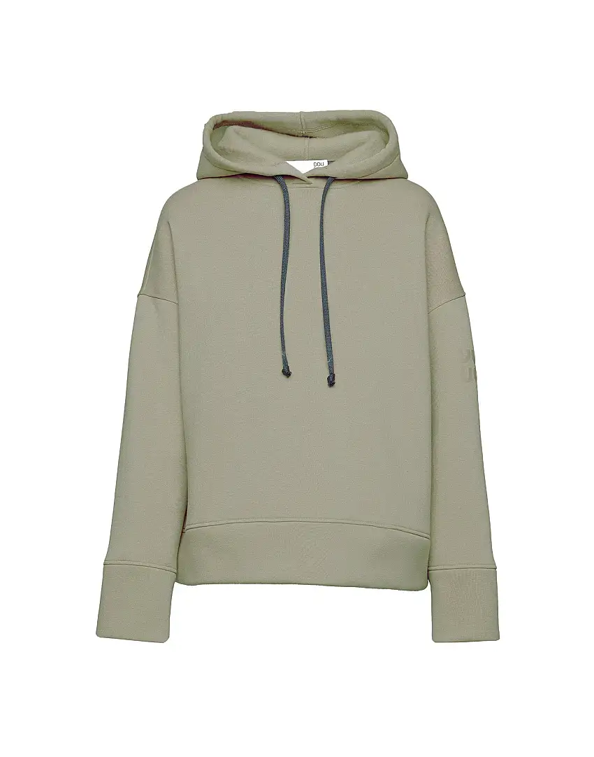 DOUUOD Felpa con Cappuccio in Cotone con Logo sulla Manica Muschio